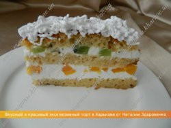 Бисквит на основе сгущенки и сметаны - киви
