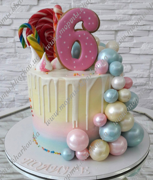 Торт без мастики для девочки на 6 лет