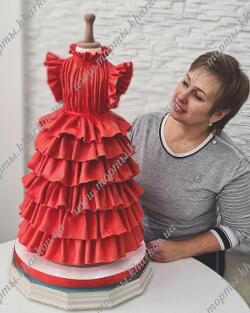 Торт платье, эксклюзивный торт для девочки на 3 года.