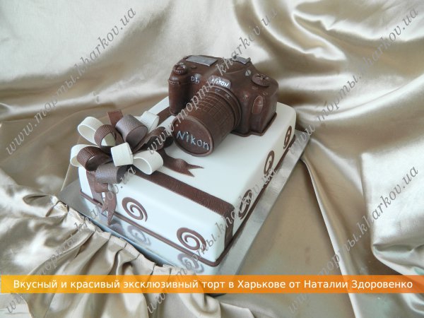 Торт «Подарок - фотоаппарат»