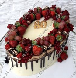 Торт с фруктами на 80 лет