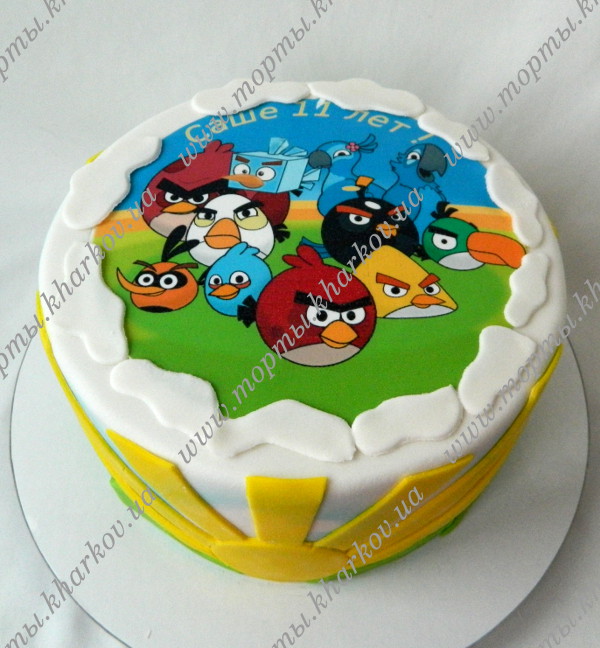 Фото торт Энгри  бердс